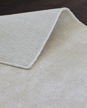 Wool, TENCEL, Off-white, Cream, Ivory Ripple Design Rug